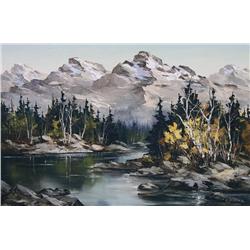 Georgia Jarvis Canadian [1944-1990]SEPTEMBER ROCKIESoil on board24 x 36 in. (61 x 91.4 cm)signed & t