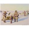 Image 1 : Thomas Harold Beament Canadian RCA [1898-1984]NORTHERN SCENE, TAKING A BREAK WITH THE DOGSLEDSoil on