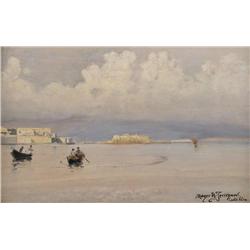 Holger Hvitfeldt Jerichau Danish [1861-1900]CASTEL D'OROoil on panel9 x 14 in. (22.9 x 35.6 cm)signe