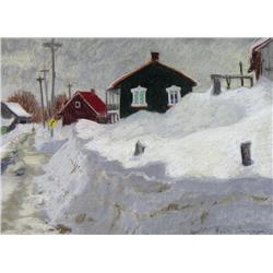 Horace Champagne Canadian PSA, PSC [b. 1937]ST-FERREOL-LES-NEIGES; 1982pastel on paper18 x 24 in. (4