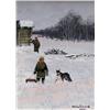 Image 1 : Michael Lonechild Canadian [b. 1955]GOING SLEDDINGoil on canvas10 x 8 in. (25.4 x 20.3 cm)signed & t