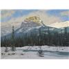 Image 1 : Mannie Gonsalves Canadian FCA [b. 1926]CASTLE MOUNTAINoil on canvas18 x 24 in. (45.7 x 61 cm)signed 
