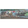 Image 1 : Enkhbold Dambadarjaa Mongolian [b. 1966]THE STAMPEDE RACE; 2008oil on canvas8 x 20 in. (20.3 x 50.8 