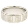 Image 1 : Men's 14k Solid White Gold Comfort Fit Dual Finish Coffered Band Ring Size 7