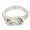 Image 9 : 14K White Gold 1.05 ctw Round Brilliant Diamond Interlocking Loop Love Knot Ring
