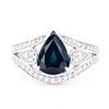 Image 2 : 2.32 ctw Blue Sapphire and 0.35 ctw Diamond Platinum Ring