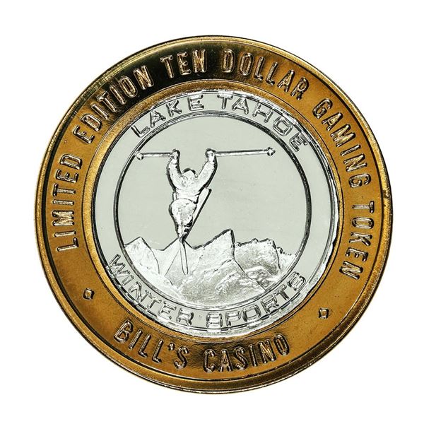 .999 Silver Bill's Casino Lake Tahoe, Nevada $10 Casino Gaming Token Limited Edition