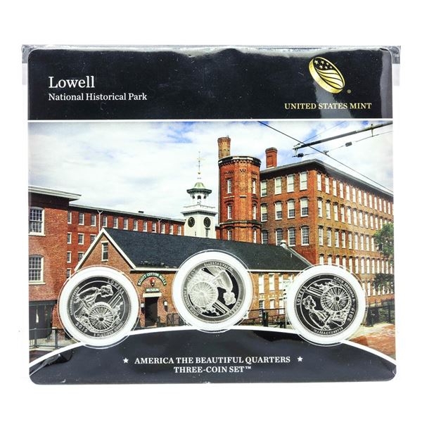 2019 Lowell National Historical Park American The Beautiful Three-Coin Quarter Set