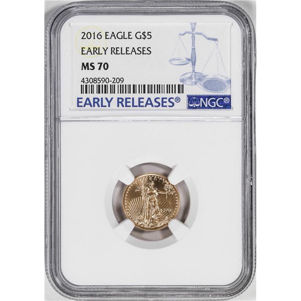 2016 $5 American Gold Eagle Coin NGC MS70 Early Releases