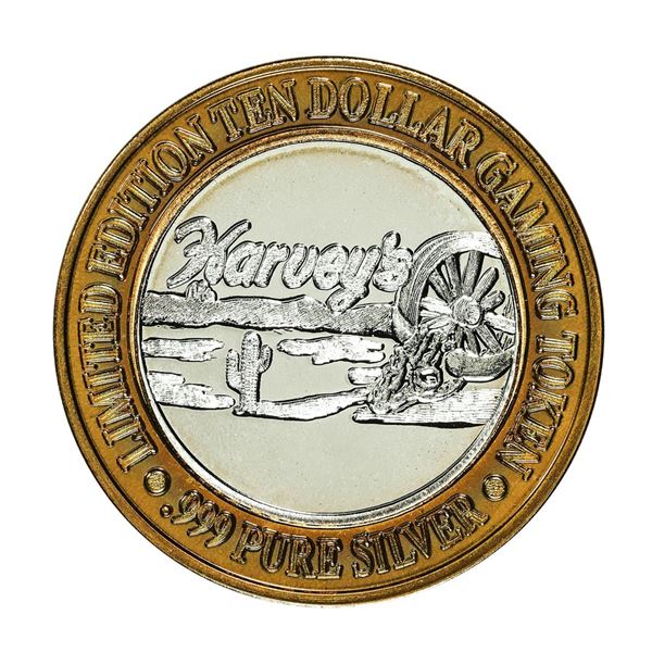 .999 Fine Silver Harvey's Lake Tahoe, Nevada $10 Limited Edition Gaming Token