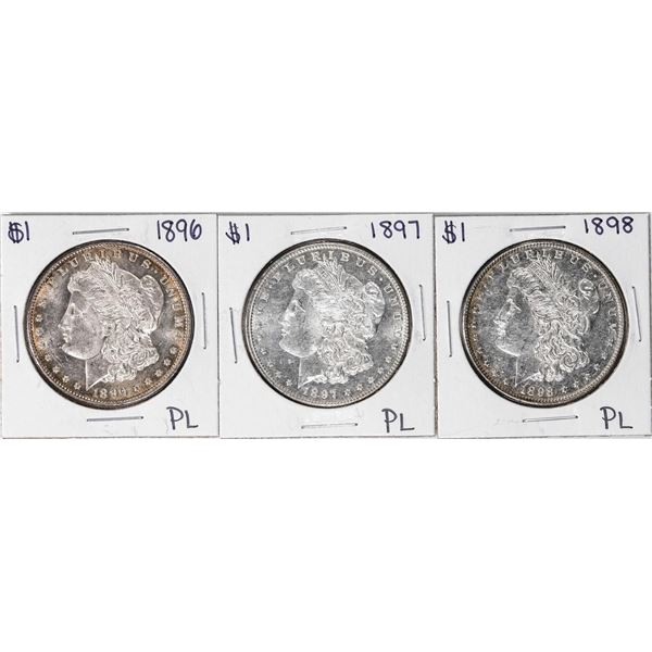 Lot of 1896-1898 $1 Morgan Silver Dollar Coins Proof Like