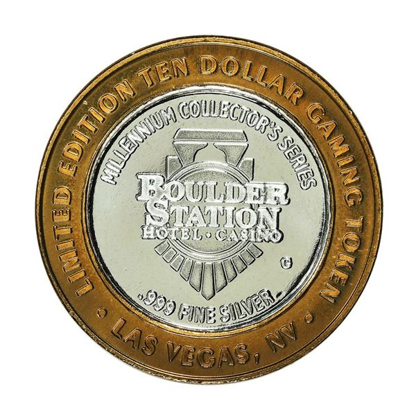 .999 Fine Silver Boulder Station Las Vegas, Nevada $10 Limited Edition Gaming Token