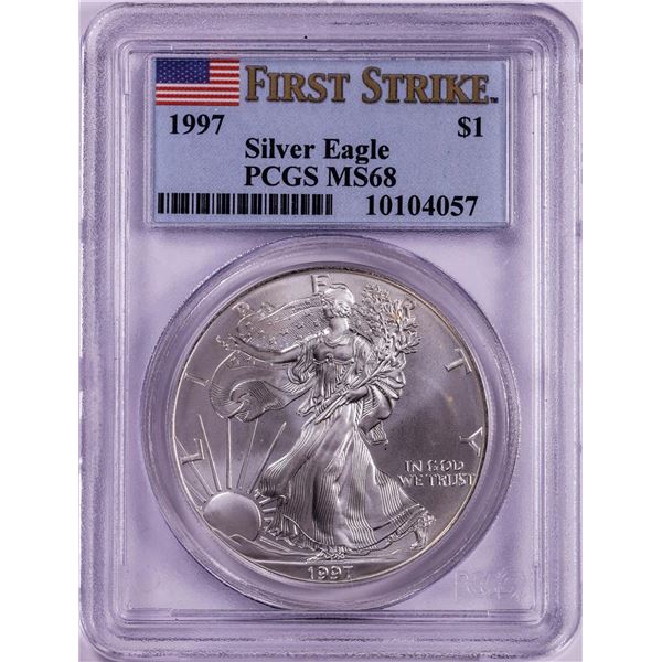1997 $1 American Silver Eagle Coin PCGS MS68 First Strike