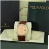 Image 3 : Rolex Men's Two Tone Champagne Index Wristwatch With Brown Leather Band