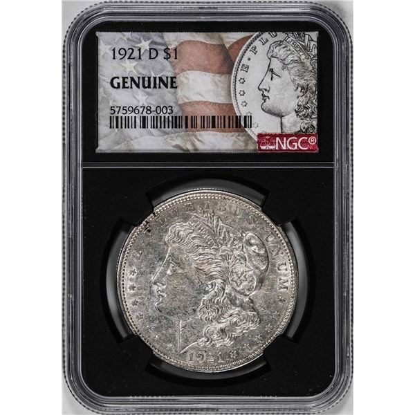 1921-D $1 Morgan Silver Dollar Coin NGC Genuine