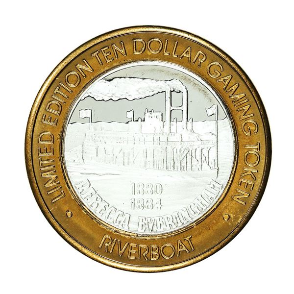 .999 Silver Riverboat Reno, NV $10 Casino Limited Edition Gaming Token