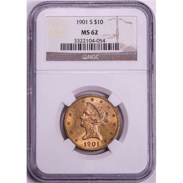1901-S $10 Liberty Head Eagle Gold Coin NGC MS62