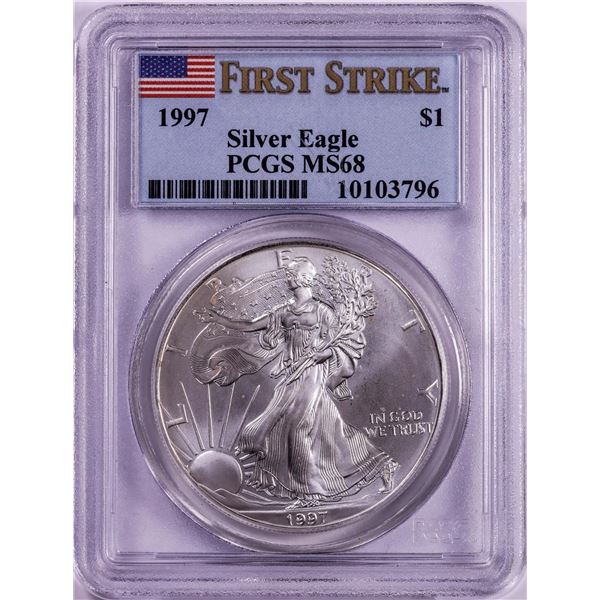 1997 $1 American Silver Eagle Coin PCGS MS68 First Strike