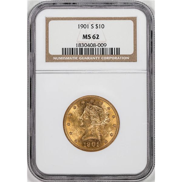 1901-S $10 Liberty Head Eagle Gold Coin NGC MS62