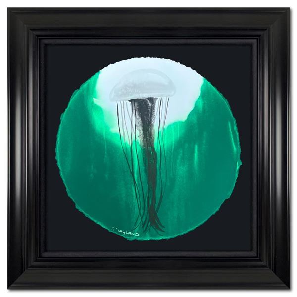 Wyland "Jellyfish in Green" Original Watercolor on Paper