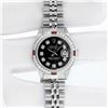 Image 4 : Rolex Ladies Stainless Steel Black Diamond & Ruby Datejust Wristwatch