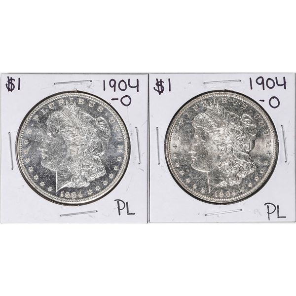 Lot of (2) 1904-O $1 Morgan Silver Dollar Coins Proof Like