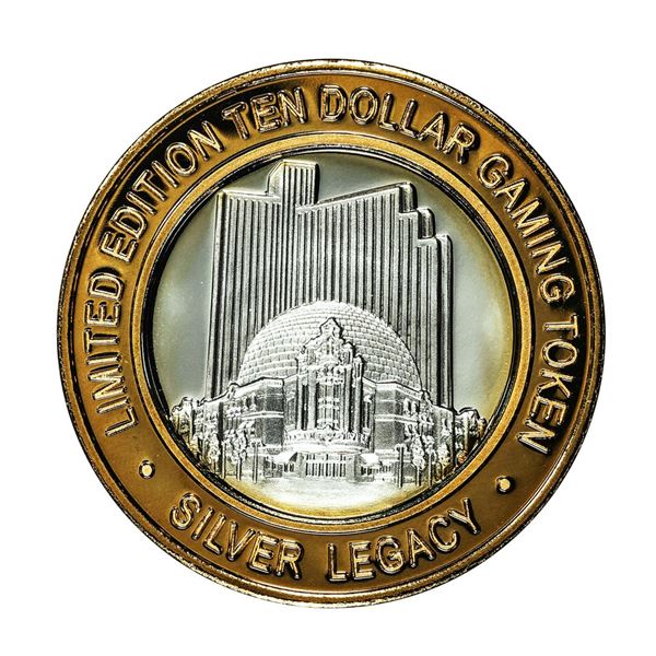.999 Fine Silver Silver Legacy Reno, Nevada $10 Limited Edition Gaming Token