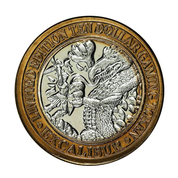 .999 Silver Excalibur Las Vegas, NV $10 Casino Limited Edition Gaming Token