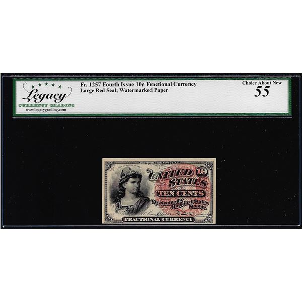 1863 Fourth Issue 10 Cents Fractional Currency Note Fr.1257 Legacy Choice About New 55