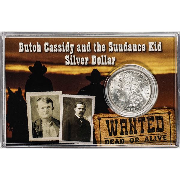 1896 $1 Morgan Silver Dollar Coin with Butch Cassidy and the Sundance Kid