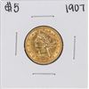 Image 1 : 1907 $5 Liberty Head Half Eagle Gold Coin