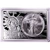 Image 1 : 1993 $1 American Silver Eagle Coin & 2oz Silver Bar Set