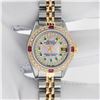 Image 3 : Rolex Ladies Two Tone Pink MOP Emerald, Ruby and Diamond Datejust Wristwatch