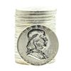 Image 1 : Roll of (20) 1956 Brilliant Uncirculated Franklin Half Dollar Coins