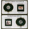 Image 2 : Lot of 1928-S Walking Liberty & 1957 Franklin Half Dollar Coins and Stamp Panels