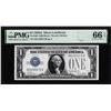 Image 1 : 1928A $1 Funnyback Silver Certificate Note Fr.1601 PMG Gem Uncirculated 66EPQ H-B Block