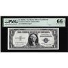 Image 1 : 1935G No Motto $1 Silver Certificate Note Fr.1616 PMG Gem Uncirculated 66EPQ