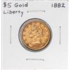 Image 1 : 1882 $5 Liberty Head Half Eagle Gold Coin