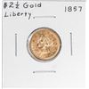 Image 1 : 1857 $2 1/2 Liberty Head Quarter Eagle Gold Coin