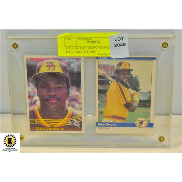 CASE WITH 2 1980?s TONY GWYNN BASEBALL CARDS
