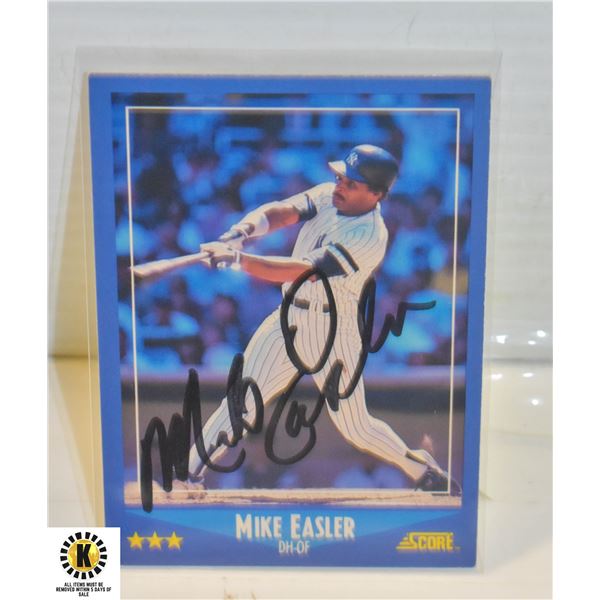SCORE SIGNED MIKE EASLER BASEBALL CARD