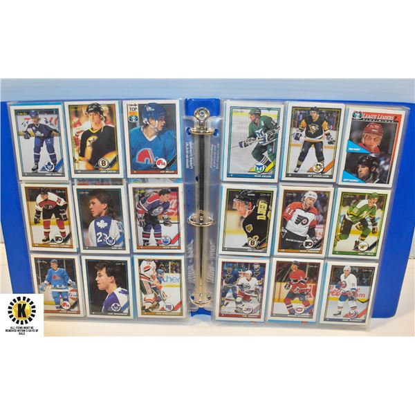 BLUE BINDER FULL OF HOCKEY CARDS