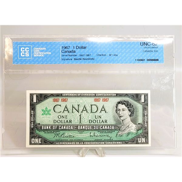 34)  PROFESSIONALLY GRADED 1967 CANADIAN