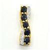 Image 1 : S185-90 BLUE SAPPHIRE WHITE TOPAZ PENDANT