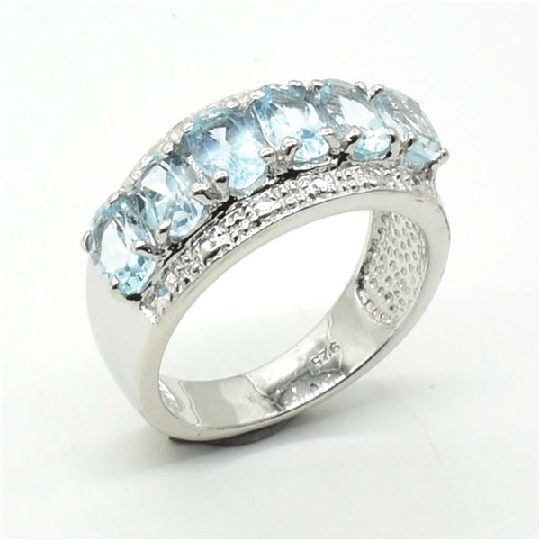 S185-100 SILVER BLUE TOPAZ(2.9CT) RING