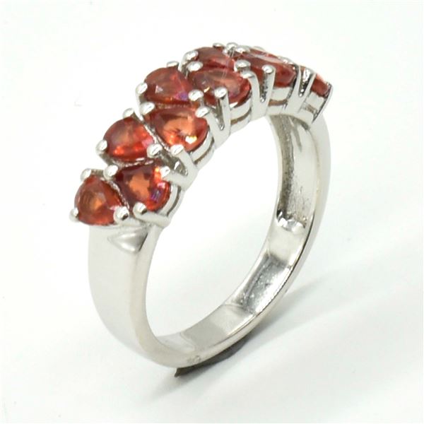 S185-92 SILVER ORANGE SAPPHIRE(1.35CT) RING