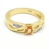 Image 1 : S185-74 ORANGE SAPPHIRE WHITE TOPAZ  RING