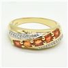 Image 1 : S185-60 ORANGE SAPPHIRE WHITE TOPAZ RING