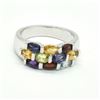 Image 1 : S185-58 SILVER MULTI COLOUR GEM STONE PENDANT