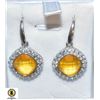 Image 1 : NEW .925 STERLING SILVER ITALY CITRINE EARRINGS